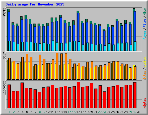 Daily usage for November 2025